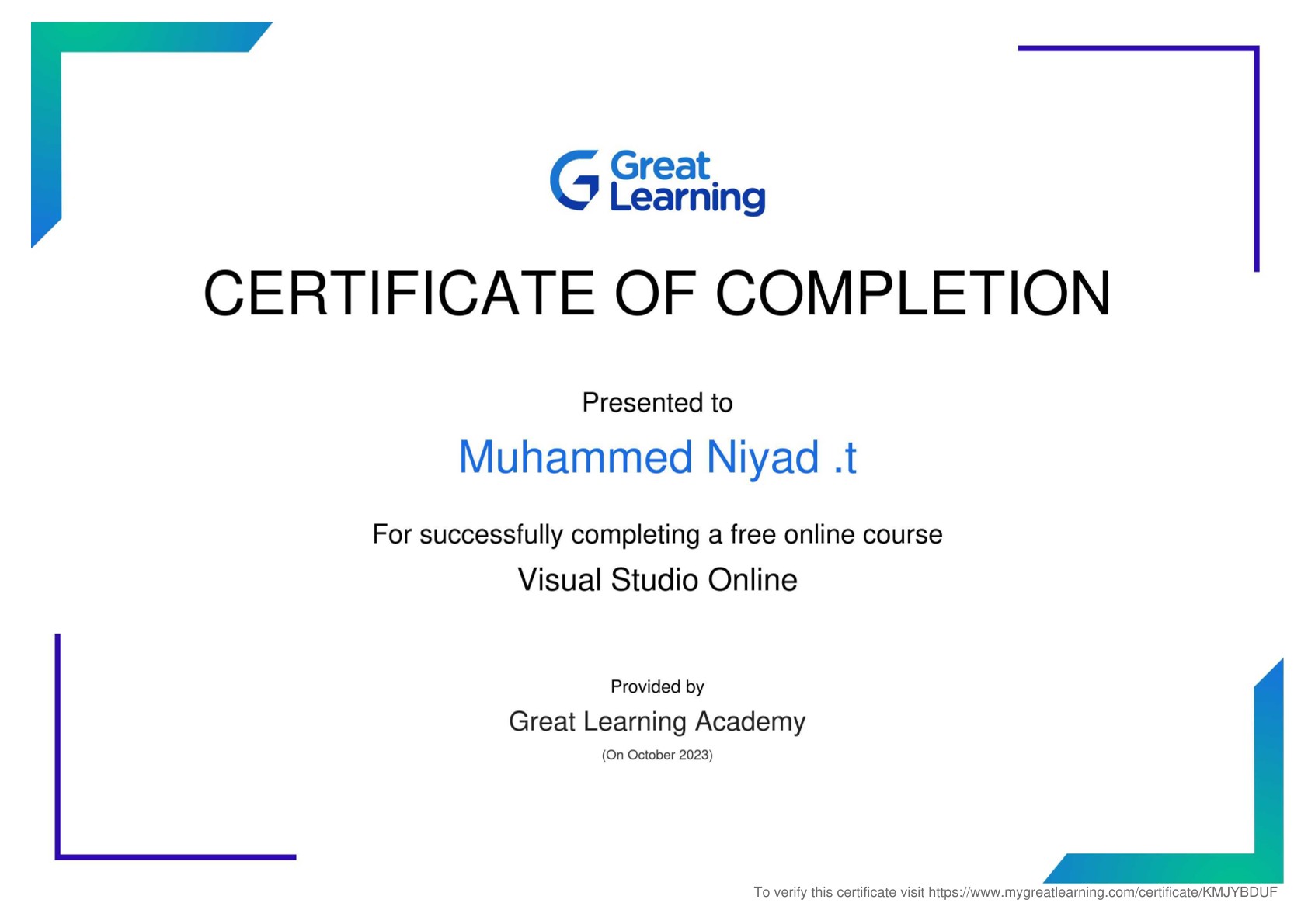 certificate of achievement